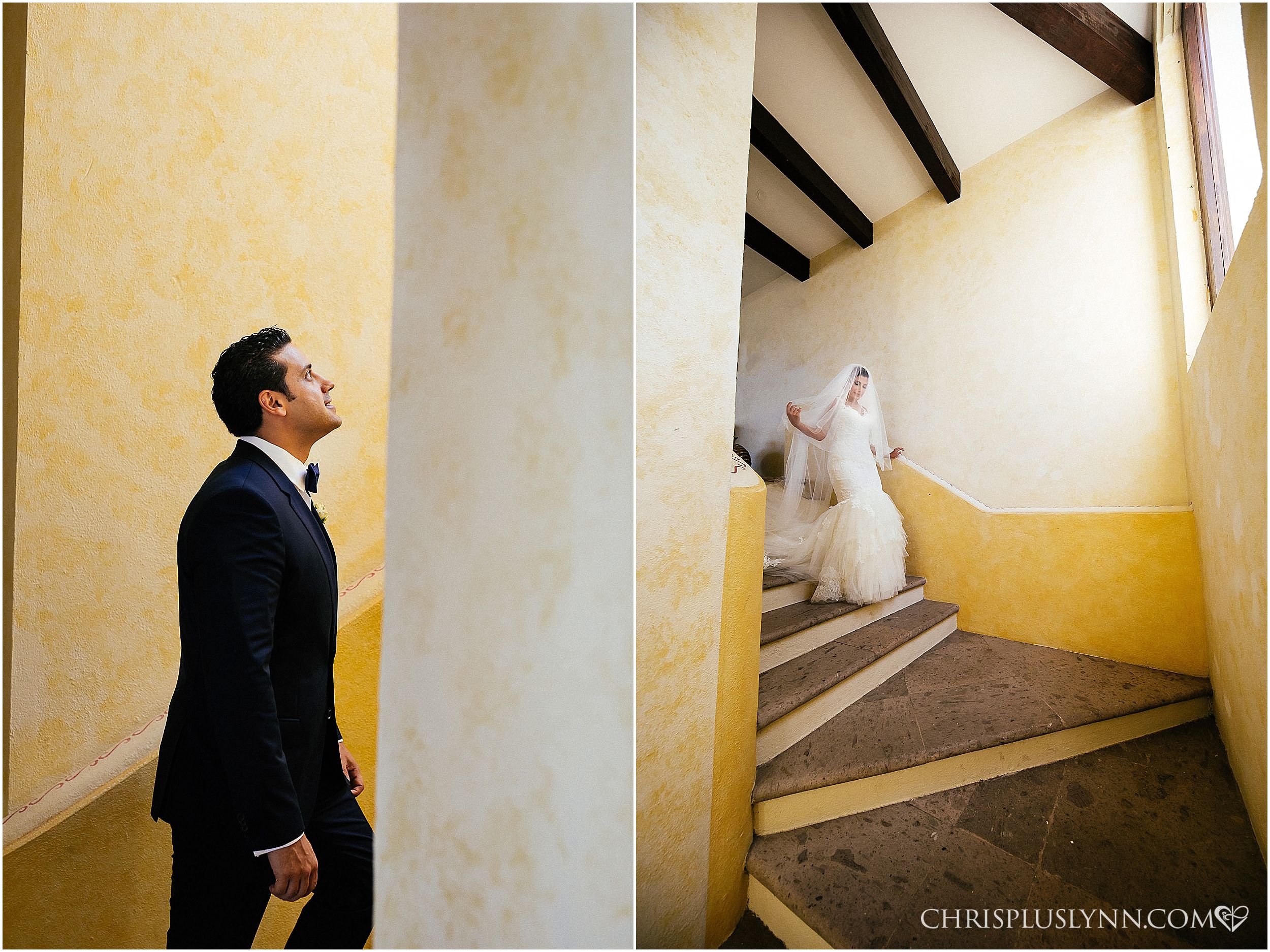 Cabo del Sol Wedding | First Look on Staircase