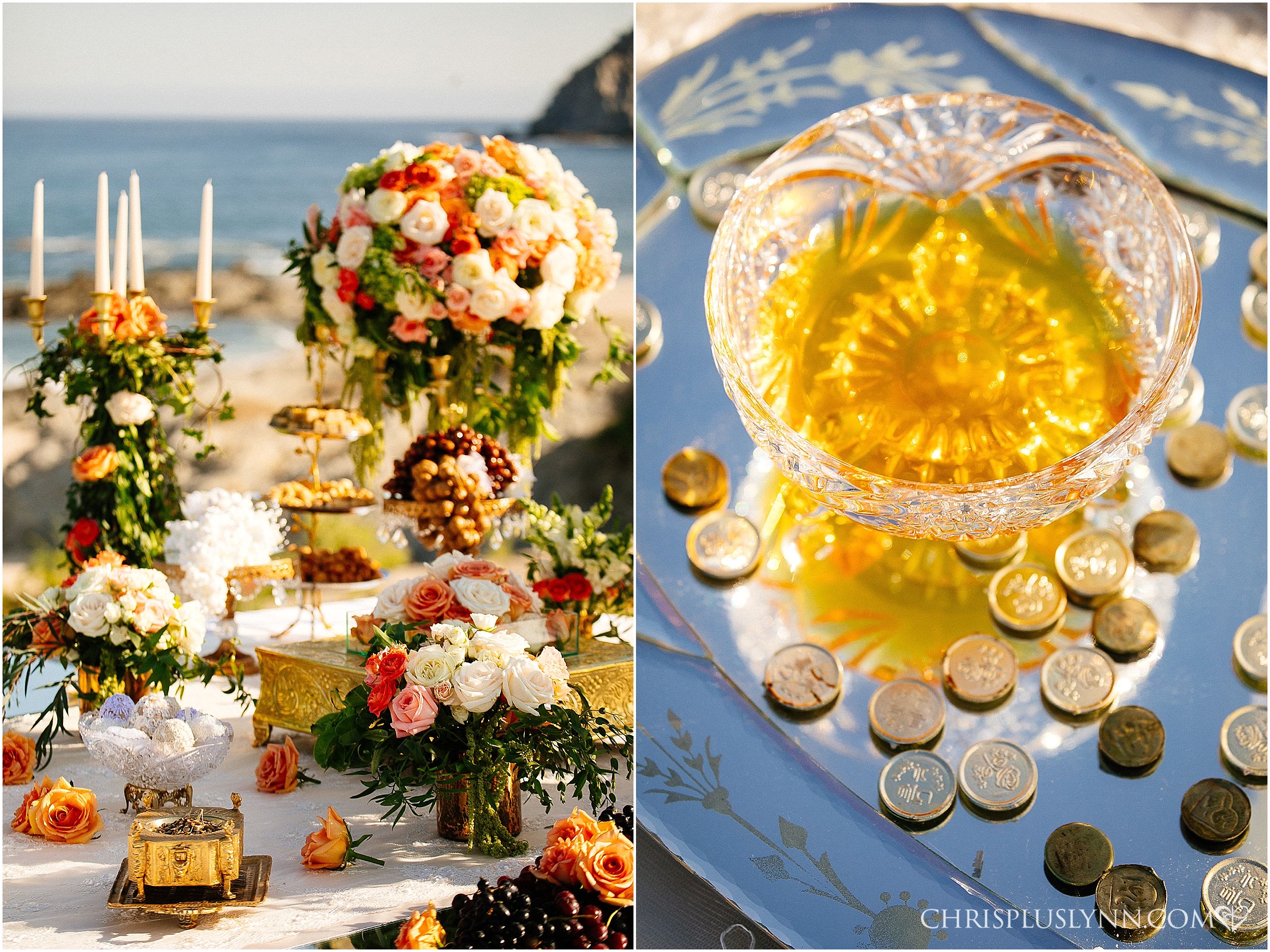 Cabo del Sol Wedding | Colorful ceremony design with Persian details