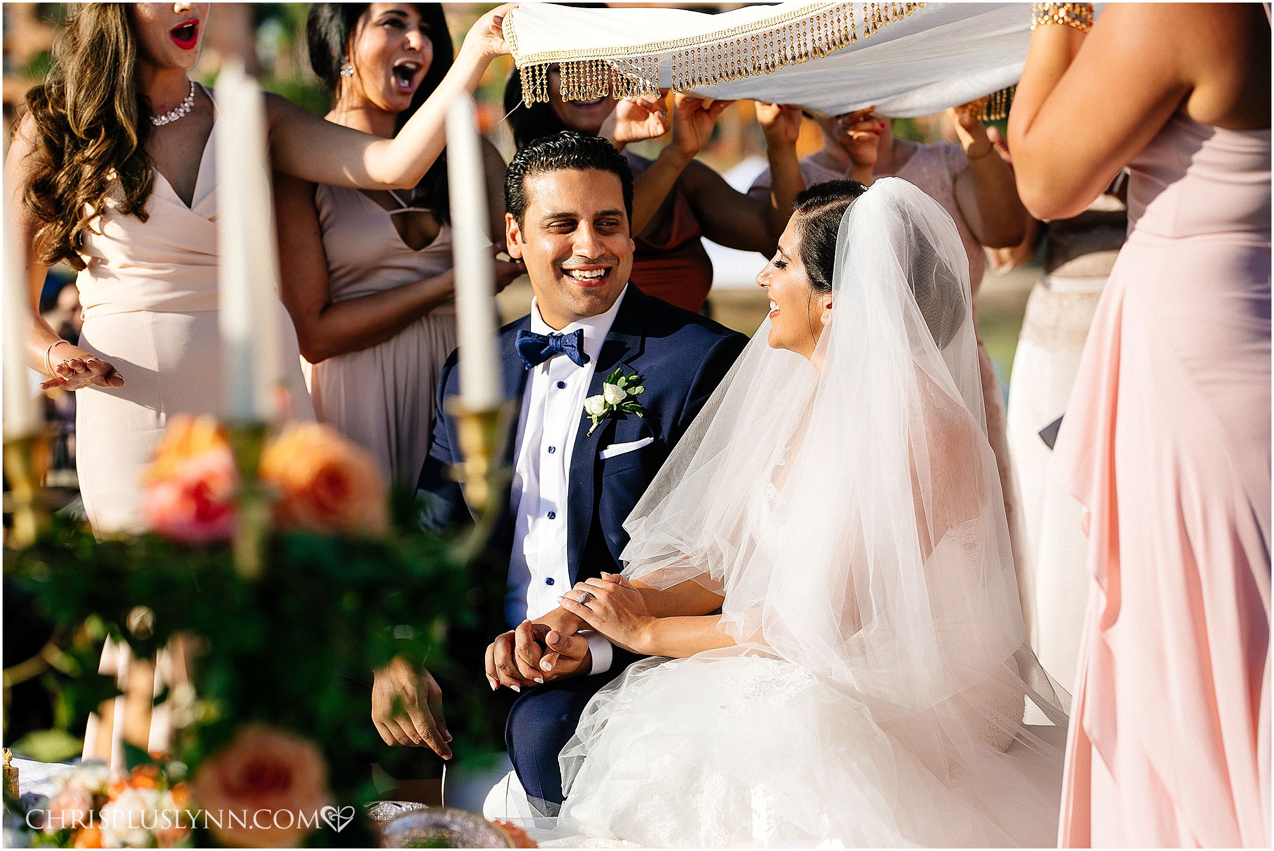 Cabo del Sol Wedding | Bride and Groom laugh during ceremony